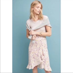 Anthropologie ruffled floral skirt